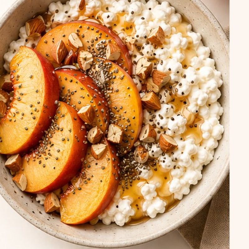 Cottage Cheese Peach Protein Bowl