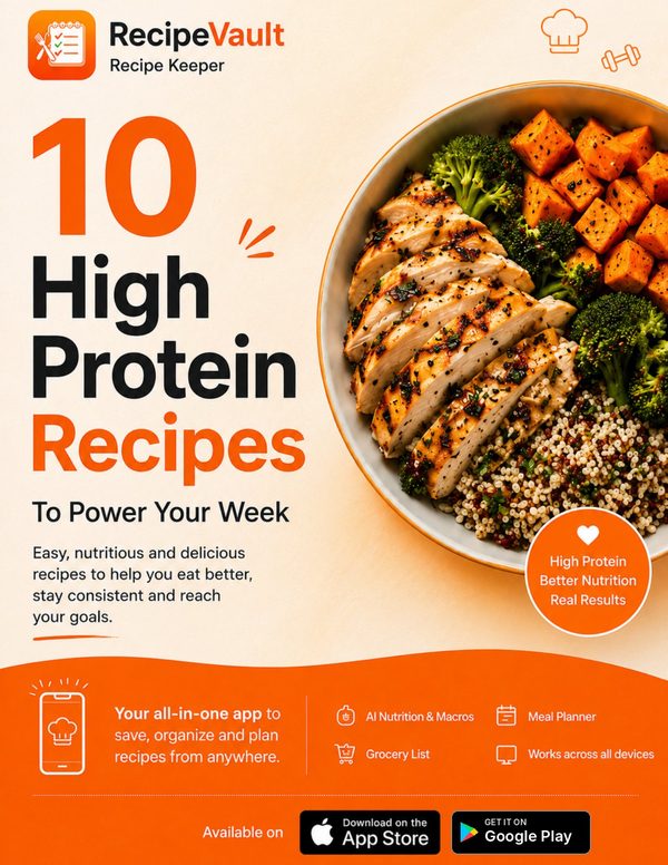 Cover of the RecipeVault 10 High-Protein Recipes PDF