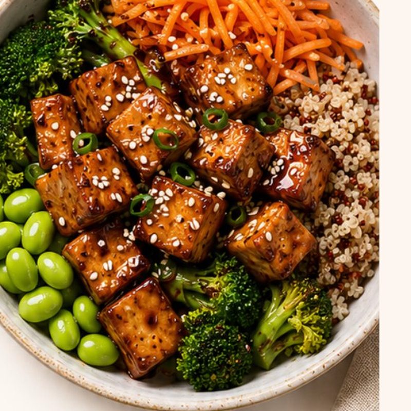 Teriyaki Tofu Quinoa Bowl