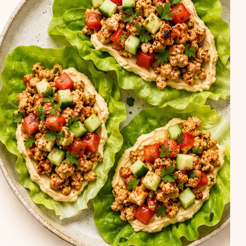 Turkey and Hummus Lettuce Wraps